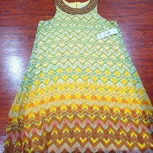 NWT Madison Leigh  beaded neck line dress